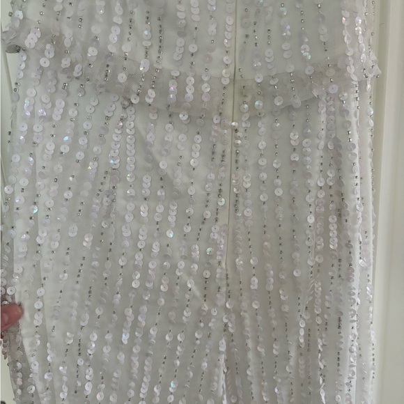Davids Bridal Studio Sequin Spaghetti Strap Blouson Jumpsuit - Picture 8 of 8